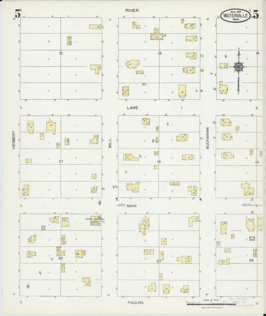 Sanborn Fire Insurance Map from Waterville, Le Sueur County, Minnesota (1924), Sheet #0005 - Historic Sanborn Fire Insurance Map Print, vintage old map wall art, antique decor, genealogy gift, Minnesota Minnesota map