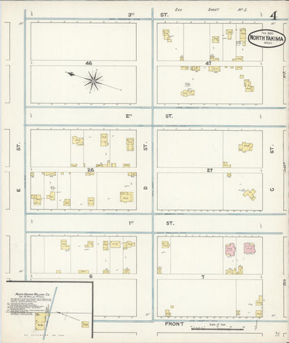 Sanborn Fire Insurance Map from North Yakima, Yakima County, Washington (1890), Sheet #0004 - Complete Map Set gallery image, historic Sanborn map, vintage wall art, Washington Washington