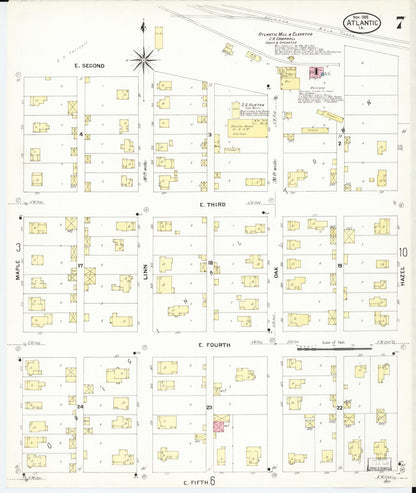 Sanborn Fire Insurance Map from Atlantic, Cass County, Iowa (1908), Sheet #0007 - Historic Sanborn Fire Insurance Map Print