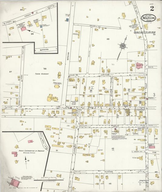 Sanborn Fire Insurance Map from Marion, Plymouth County, Massachusetts (1921), Sheet #0002 - Historic Sanborn Fire Insurance Map Print, vintage old map wall art, antique decor, genealogy gift, Massachusetts Massachusetts map