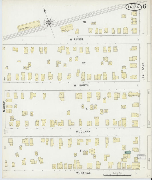 Sanborn Fire Insurance Map from Ilion, Herkimer County, New York (1891), Sheet #0006 - Historic Sanborn Fire Insurance Map Print, vintage old map wall art, antique decor, genealogy gift, New York New York map