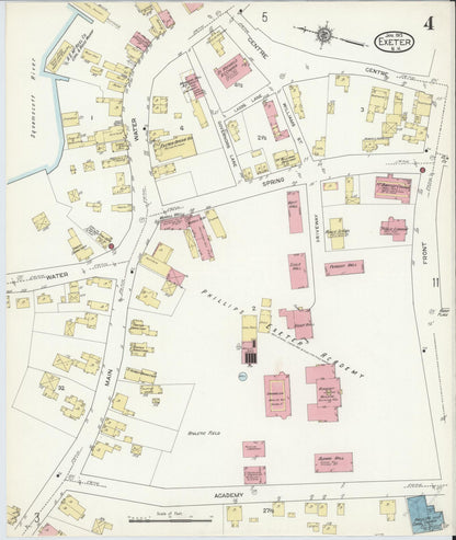 Sanborn Fire Insurance Map from Exeter, Rockingham County, New Hampshire (1913), Sheet #0004 - Complete Map Set gallery image, historic Sanborn map, vintage wall art, New Hampshire New Hampshire