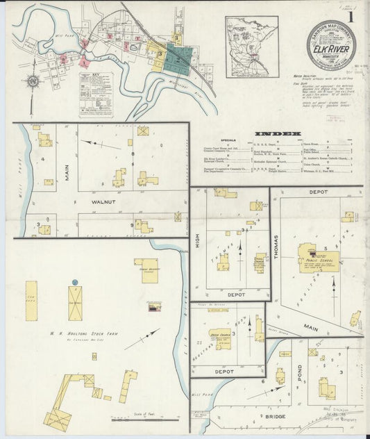 Sanborn Fire Insurance Map from Elk River, Sherburne County, Minnesota. (1915) – Map View