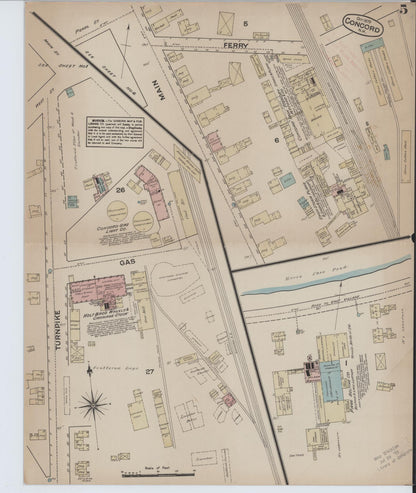 Sanborn Fire Insurance Map from Concord, Merrimack County, New Hampshire (1879), Sheet #0005 - Complete Map Set gallery image, historic Sanborn map, vintage wall art, New Hampshire New Hampshire