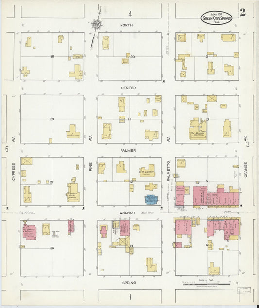 Sanborn Fire Insurance Map from Green Cove Springs, Clay County, Florida (1917), Sheet #0002 - Historic Sanborn Fire Insurance Map Print, vintage old map wall art, antique decor, genealogy gift, Florida Florida map