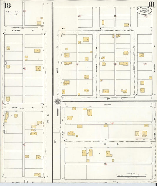 Sanborn Fire Insurance Map from Bandon, Coos County, Oregon (1931), Sheet #0018 - Historic Sanborn Fire Insurance Map Print, vintage old map wall art, antique decor, genealogy gift, Oregon Oregon map