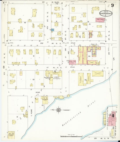 Sanborn Fire Insurance Map from Independence, Buchanan County, Iowa (1913), Sheet #0009 - Historic Sanborn Fire Insurance Map Print