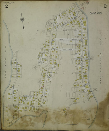 Sanborn Fire Insurance Map from Marshfield, Plymouth County, Massachusetts (1954), Sheet #0002 - Complete Map Set gallery image, historic Sanborn map, vintage wall art, Massachusetts Massachusetts