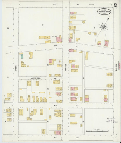 Sanborn Fire Insurance Map from Marcus Hook, Chester County, Pennsylvania (1905), Sheet #0002 - Complete Map Set gallery image, historic Sanborn map, vintage wall art, Pennsylvania Pennsylvania