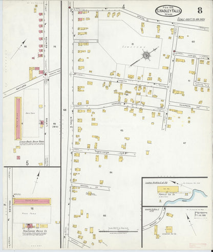 Sanborn Fire Insurance Map from South Hadley Falls, Hampshire County, Massachusetts (1918), Sheet #0008 - Complete Map Set gallery image, historic Sanborn map, vintage wall art, Massachusetts Massachusetts