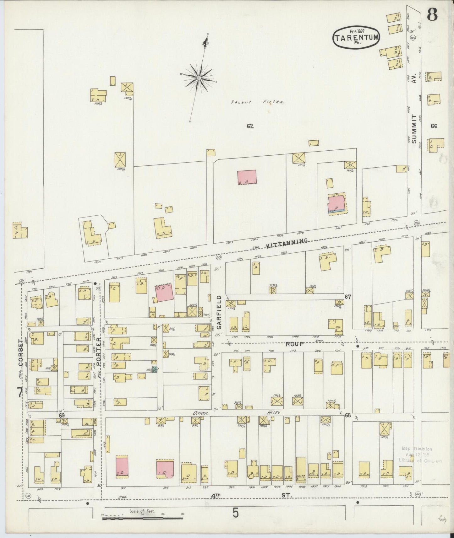 Sanborn Fire Insurance Map from Tarentum, Allegheny County, Pennsylvania (1897), Sheet #0008 - Complete Map Set gallery image, historic Sanborn map, vintage wall art, Pennsylvania Pennsylvania