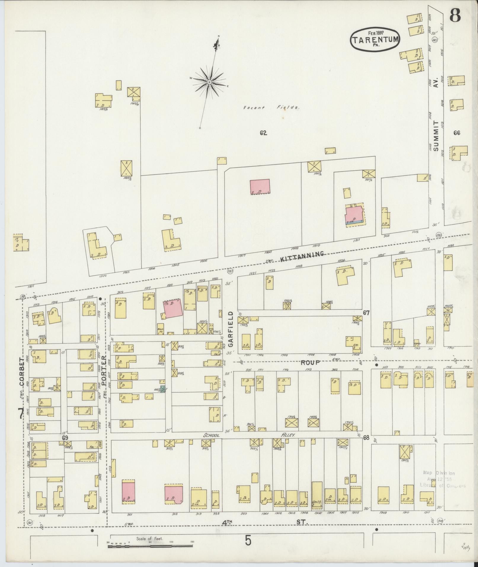 Sanborn Fire Insurance Map from Tarentum, Allegheny County, Pennsylvania (1897), Sheet #0008 - Complete Map Set gallery image, historic Sanborn map, vintage wall art, Pennsylvania Pennsylvania