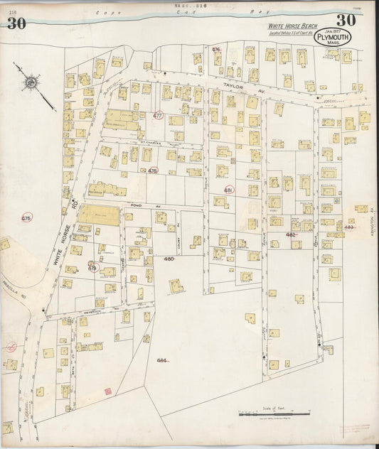 Sanborn Fire Insurance Map from Plymouth, Plymouth County, Massachusetts (1948), Sheet #0030 - Historic Sanborn Fire Insurance Map Print, vintage old map wall art, antique decor, genealogy gift, Massachusetts Massachusetts map