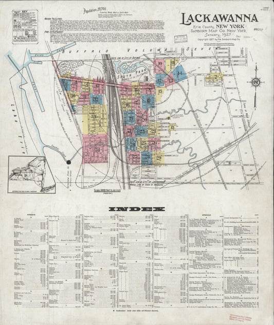 Sanborn Fire Insurance Map from Lackawanna, Erie County, New York. (1927) – Historic Sanborn Fire Insurance Map Print