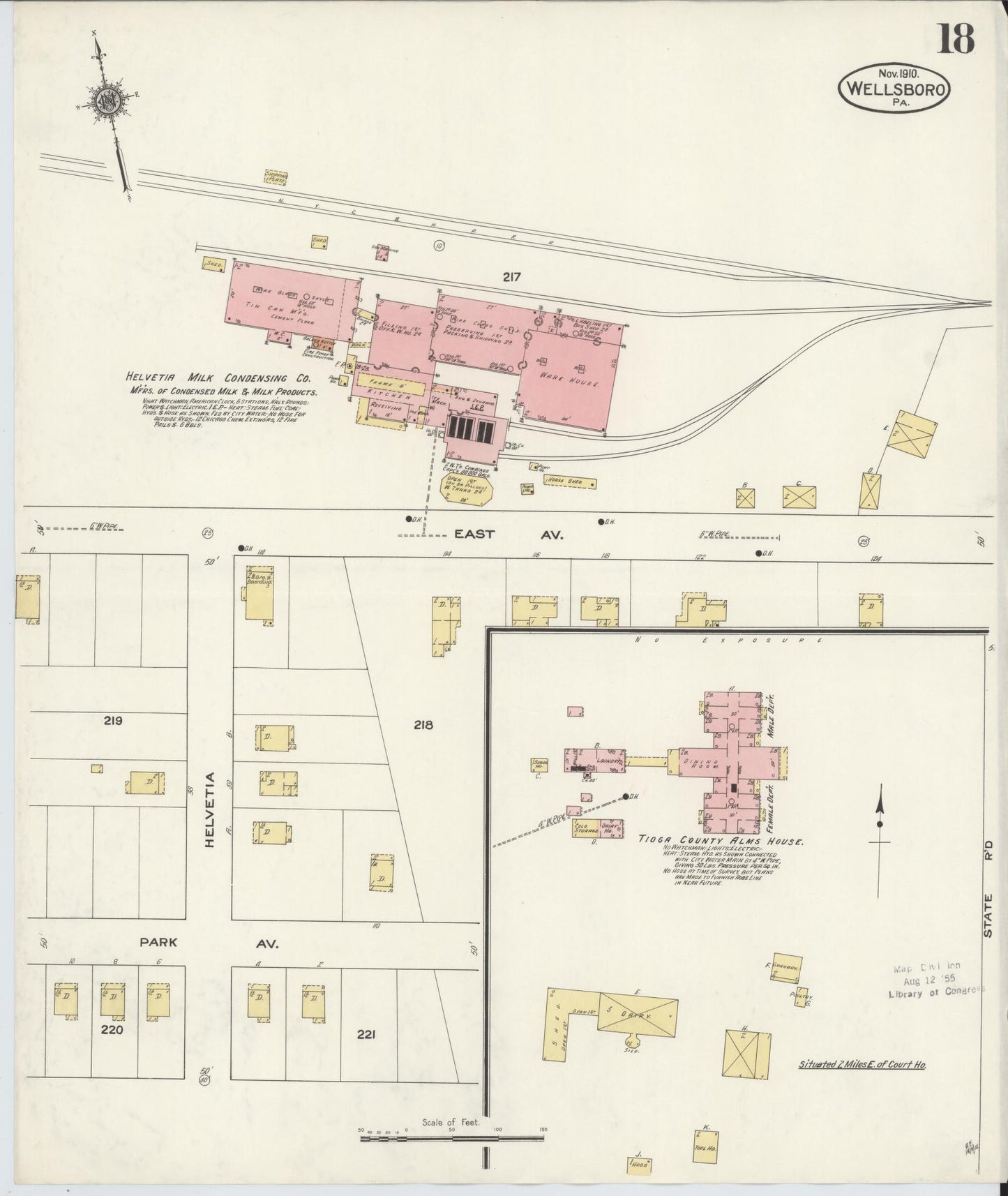 Sanborn Fire Insurance Map from Wellsboro, Tioga County, Pennsylvania (1910), Sheet #0018 - Complete Map Set gallery image, historic Sanborn map, vintage wall art, Pennsylvania Pennsylvania