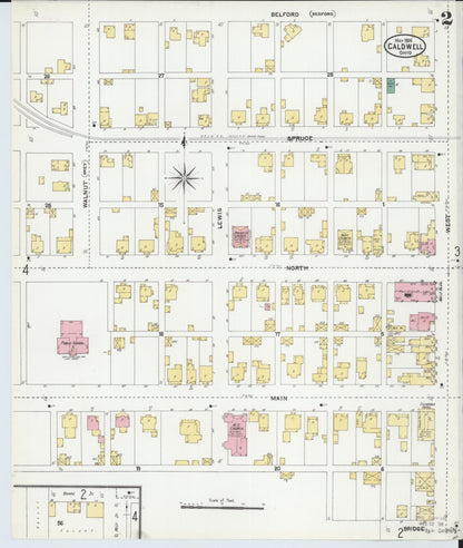 Sanborn Fire Insurance Map from Caldwell, Noble County, Ohio (1905), Sheet #0002 - Historic Sanborn Fire Insurance Map Print, vintage old map wall art, antique decor, genealogy gift, Ohio Ohio map