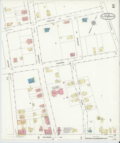 Sanborn Fire Insurance Map from Clifton Heights, Delaware County, Pennsylvania (1912), Sheet #0002 - Complete Map Set gallery image, historic Sanborn map, vintage wall art, Pennsylvania Pennsylvania