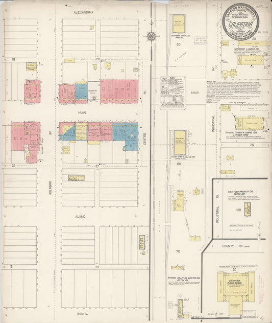 Sanborn Fire Insurance Map from Calipatria, Imperial County, California (1916), Sheet #0001 - Historic Sanborn Fire Insurance Map Print, vintage old map wall art, antique decor, genealogy gift, California California map