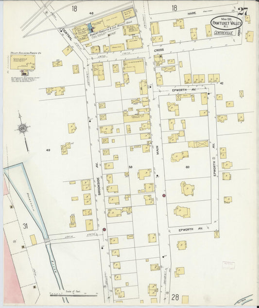 Sanborn Fire Insurance Map from Pawtuxet Valley, Kent and Providence Counties, Rhode Island (1911), Sheet #0027 - Historic Sanborn Fire Insurance Map Print, vintage old map wall art, antique decor, genealogy gift, Washington Washington map