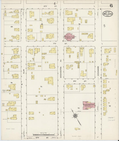 Sanborn Fire Insurance Map from Weldon, Halifax County, North Carolina (1915), Sheet #0006 - Complete Map Set gallery image, historic Sanborn map, vintage wall art, North Carolina North Carolina