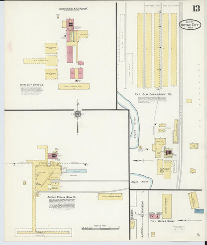 Sanborn Fire Insurance Map from Boyne City, Charlevoix County, Michigan (1911), Sheet #0013 - Complete Map Set gallery image, historic Sanborn map, vintage wall art, Michigan Michigan