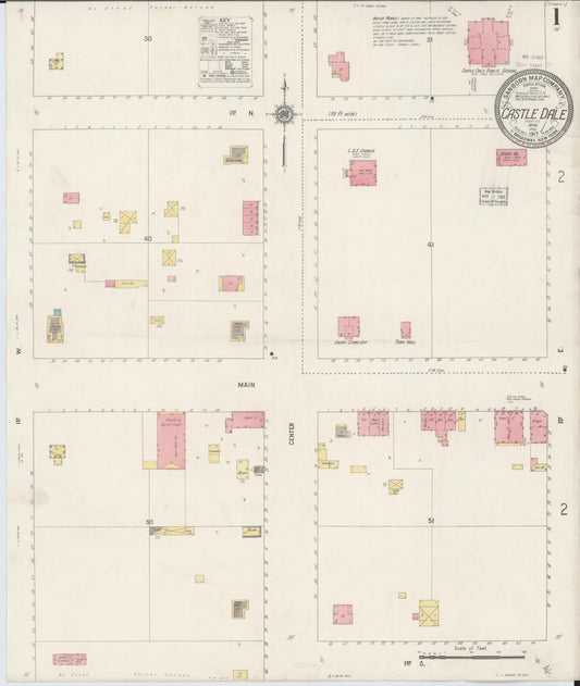 Sanborn Fire Insurance Map from Castle Dale, Emery County, Utah (1917), Sheet #0001 - Historic Sanborn Fire Insurance Map Print, vintage old map wall art, antique decor, genealogy gift, Utah Utah map