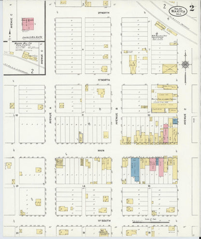 Sanborn Fire Insurance Map from Wakita, Grant County, Oklahoma (1911), Sheet #0002 - Complete Map Set gallery image, historic Sanborn map, vintage wall art, Oklahoma Oklahoma