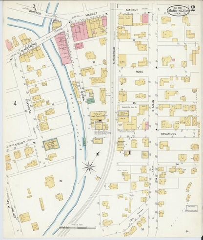 Sanborn Fire Insurance Map from Mannington, Marion County, West Virginia (1908), Sheet #0002 - Complete Map Set gallery image, historic Sanborn map, vintage wall art, West Virginia West Virginia