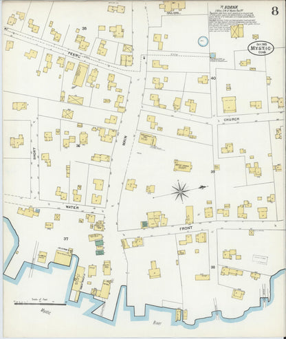 Sanborn Fire Insurance Map from Mystic, New London County, Connecticut (1903), Sheet #0008 - Complete Map Set gallery image, historic Sanborn map, vintage wall art, Connecticut Connecticut