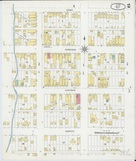 Sanborn Fire Insurance Map from Ely, Saint Louis County, Minnesota (1900), Sheet #0002 - Historic Sanborn Fire Insurance Map Print, vintage old map wall art, antique decor, genealogy gift, Minnesota Minnesota map