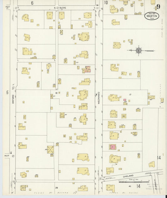 Sanborn Fire Insurance Map from Martin, Weakley County, Tennessee (1913), Sheet #0009 - Historic Sanborn Fire Insurance Map Print, vintage old map wall art, antique decor, genealogy gift, Tennessee Tennessee map