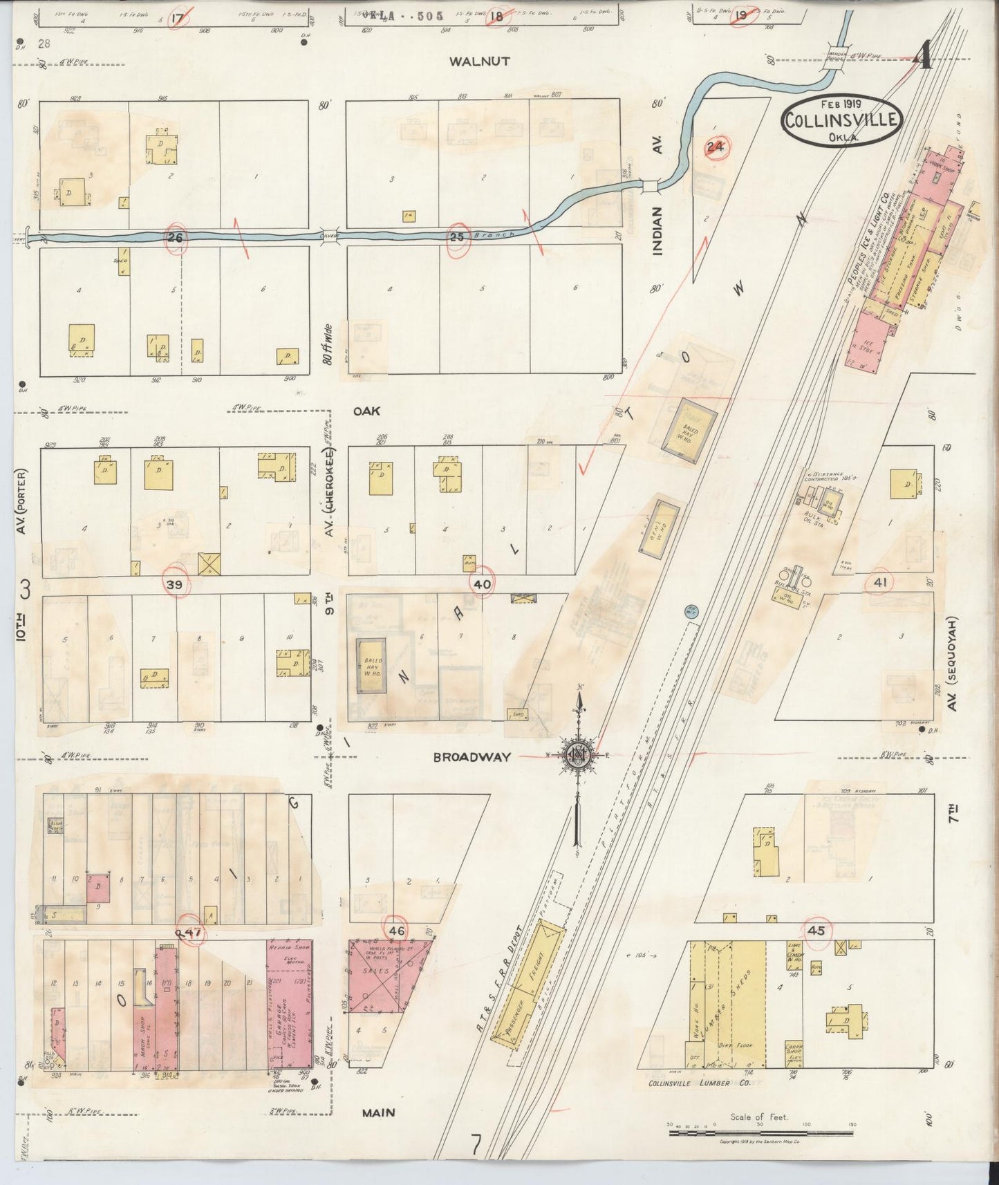 Sanborn Fire Insurance Map from Collinsville, Tulsa County, Oklahoma (1936), Sheet #0004 - Complete Map Set gallery image, historic Sanborn map, vintage wall art, Oklahoma Oklahoma