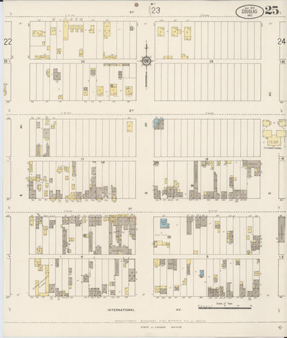 Sanborn Fire Insurance Map from Douglas, Cochise County, Arizona (1914), Sheet #0025 - Complete Map Set gallery image, historic Sanborn map, vintage wall art, Arizona Arizona