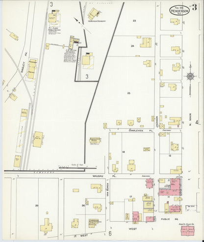 Sanborn Fire Insurance Map from Henderson, Rusk County, Texas (1912), Sheet #0003 - Complete Map Set gallery image, historic Sanborn map, vintage wall art, Texas Texas