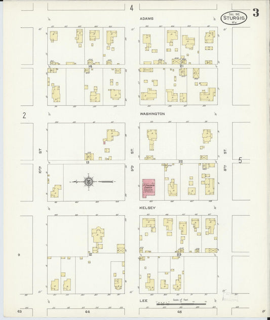 Sanborn Fire Insurance Map from Sturgis, Union County, Kentucky (1912), Sheet #0003 - Historic Sanborn Fire Insurance Map Print, vintage old map wall art, antique decor, genealogy gift, Kentucky Kentucky map