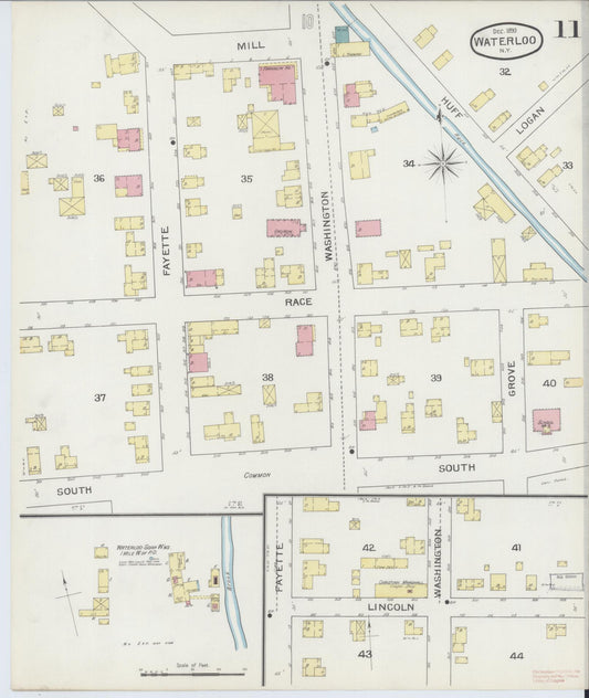 Sanborn Fire Insurance Map from Waterloo, Seneca County, New York (1893), Sheet #0011 - Historic Sanborn Fire Insurance Map Print, vintage old map wall art, antique decor, genealogy gift, New York New York map