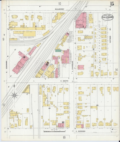 Sanborn Fire Insurance Map from Galesburg, Knox County, Illinois (1906), Sheet #0015 - Complete Map Set gallery image, historic Sanborn map, vintage wall art, Illinois Illinois