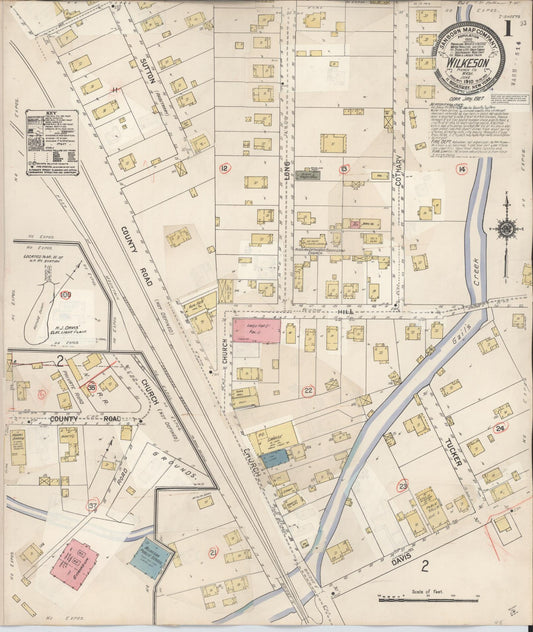 Sanborn Fire Insurance Map from Wilkeson, Pierce County, Washington (1927), Sheet #0001 - Historic Sanborn Fire Insurance Map Print, vintage old map wall art, antique decor, genealogy gift, Washington Washington map