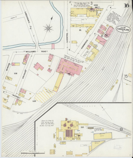 Allegany, Maryland - 1897 - Sanborn Fire Insurance Map, Sheet #0016 - Historic Sanborn Fire Insurance Map Print, Allegany Maryland 1897 0016 vintage old map wall art