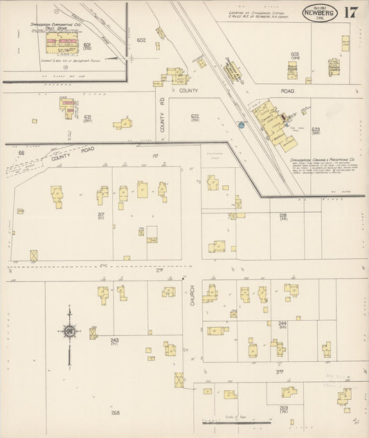 Sanborn Fire Insurance Map from Newberg, Yamhill County, Oregon (1912), Sheet #0017 - Historic Sanborn Fire Insurance Map Print, vintage old map wall art, antique decor, genealogy gift, Oregon Oregon map