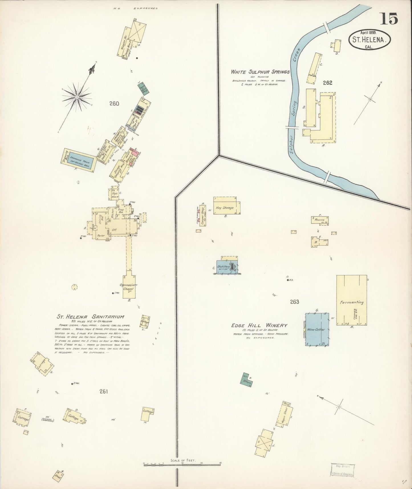 Sanborn Fire Insurance Map from Saint Helena, Napa County, California (1899), Sheet #0015 - Complete Map Set gallery image, historic Sanborn map, vintage wall art, California California