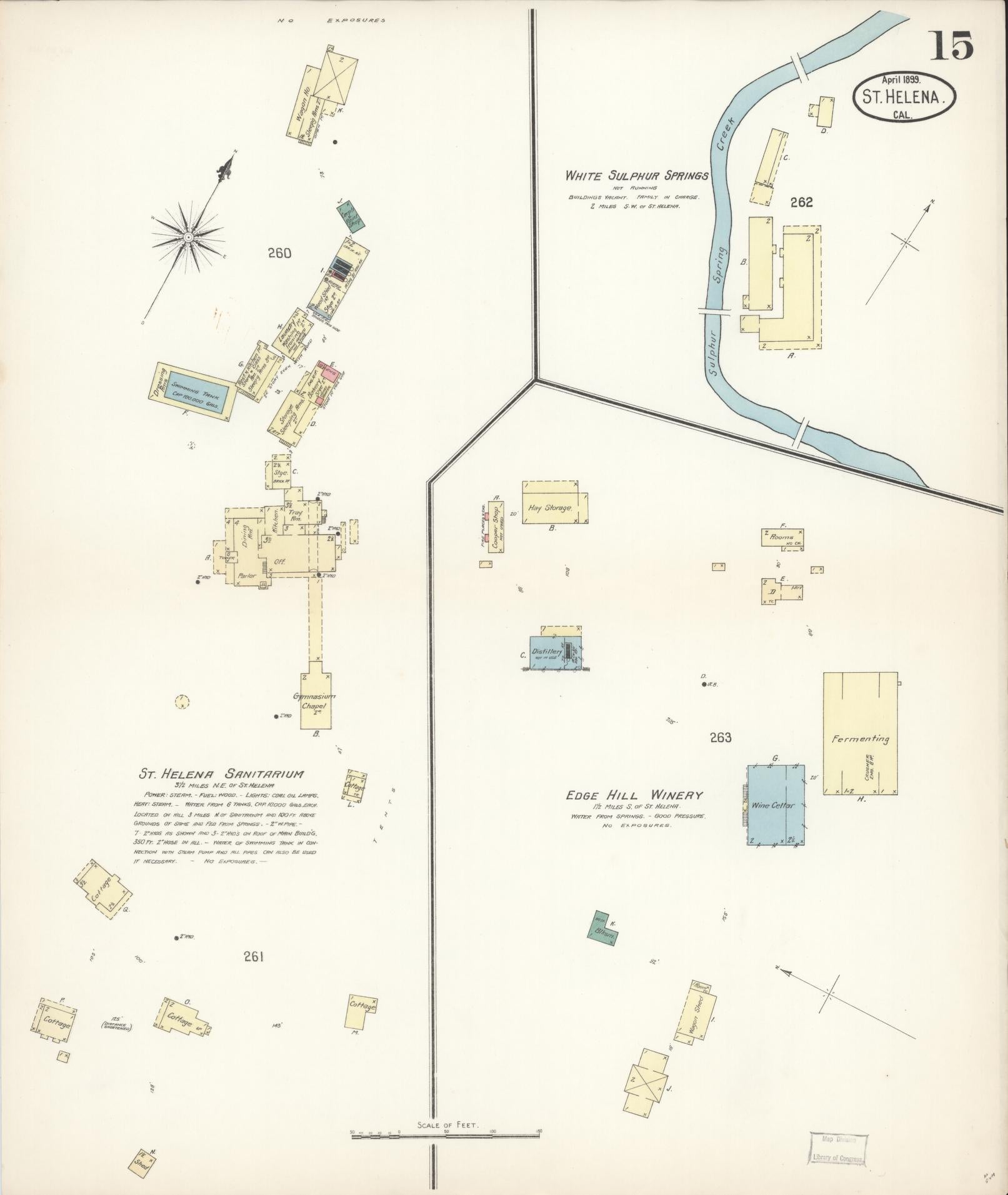 Sanborn Fire Insurance Map from Saint Helena, Napa County, California (1899), Sheet #0015 - Complete Map Set gallery image, historic Sanborn map, vintage wall art, California California