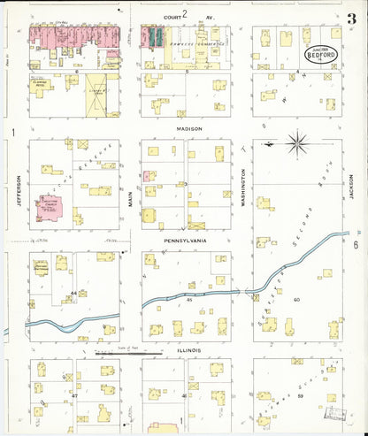 Sanborn Fire Insurance Map from Bedford, Taylor County, Iowa (1909), Sheet #0003 - Historic Sanborn Fire Insurance Map Print