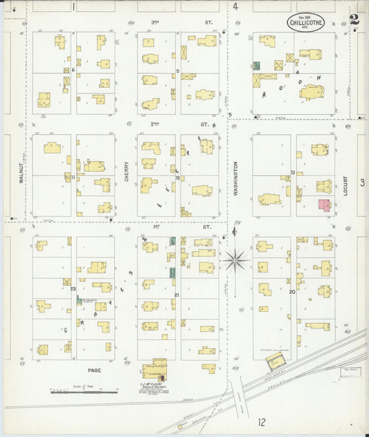 Sanborn Fire Insurance Map from Chillicothe, Livingston County, Missouri (1901), Sheet #0002 - Historic Sanborn Fire Insurance Map Print, vintage old map wall art, antique decor, genealogy gift, Missouri Missouri map