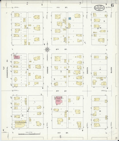 Sanborn Fire Insurance Map from Superior, Nuckolls County, Nebraska (1912), Sheet #0006 - Complete Map Set gallery image, historic Sanborn map, vintage wall art, Nebraska Nebraska