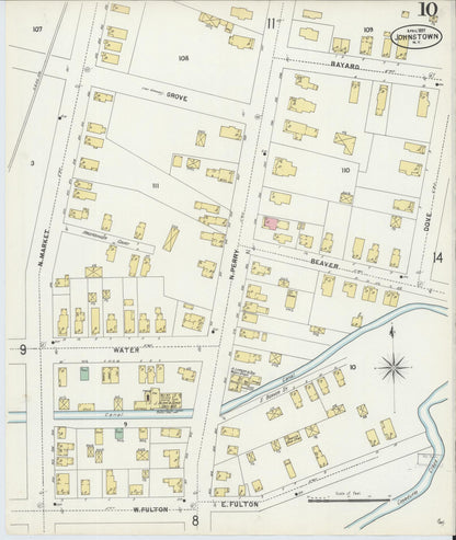 Sanborn Fire Insurance Map from Johnstown, Fulton County, New York (1897), Sheet #0010 - Complete Map Set gallery image, historic Sanborn map, vintage wall art, New York New York