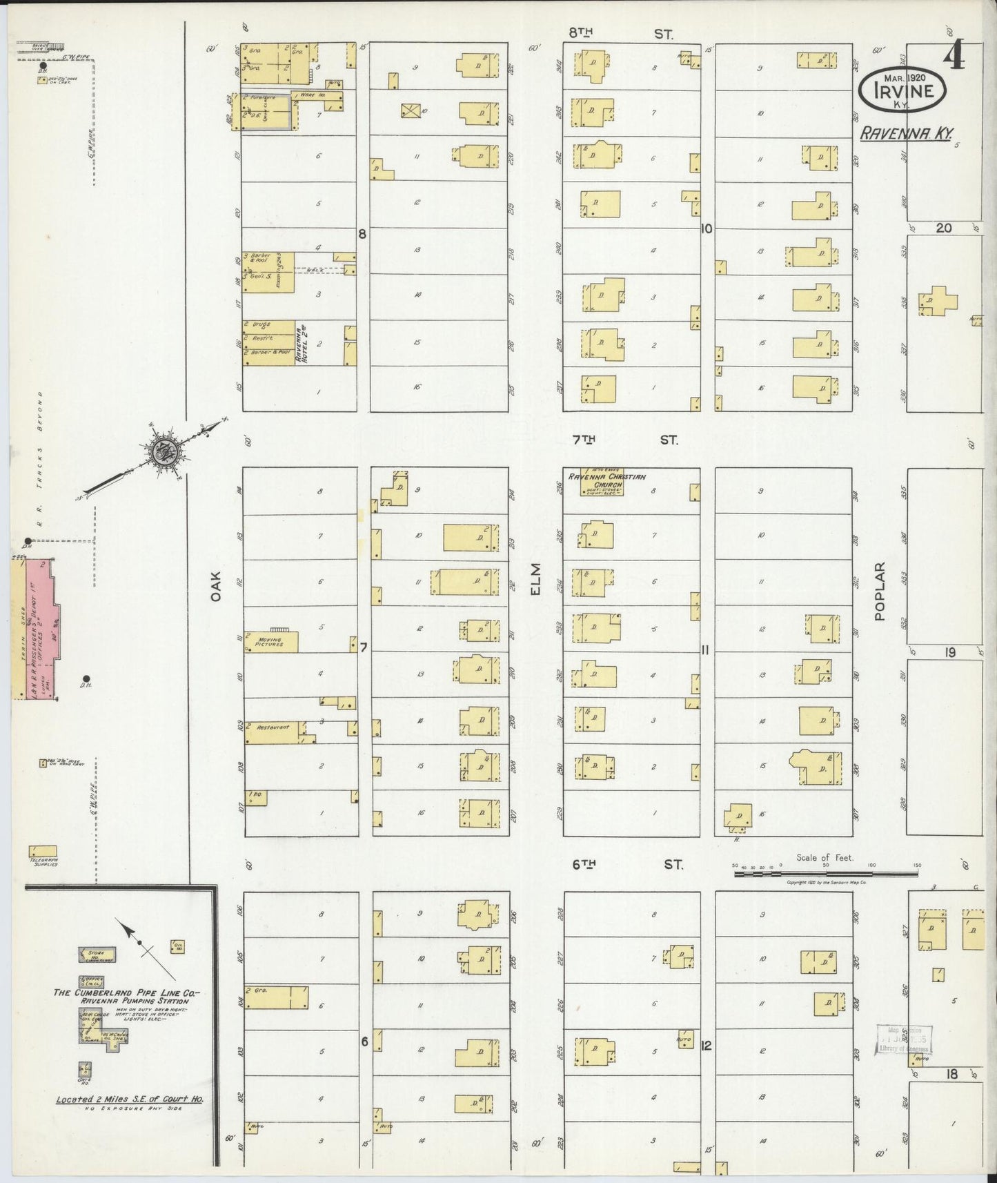 Sanborn Fire Insurance Map from Irvine, Estill County, Kentucky (1920), Sheet #0004 - Complete Map Set gallery image, historic Sanborn map, vintage wall art, Kentucky Kentucky