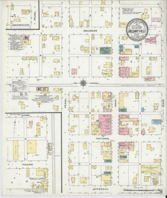 Sanborn Fire Insurance Map from Medaryville, Pulaski County, Indiana (1909), Sheet #0001 - Historic Sanborn Fire Insurance Map Print, vintage old map wall art, antique decor, genealogy gift, Indiana Indiana map