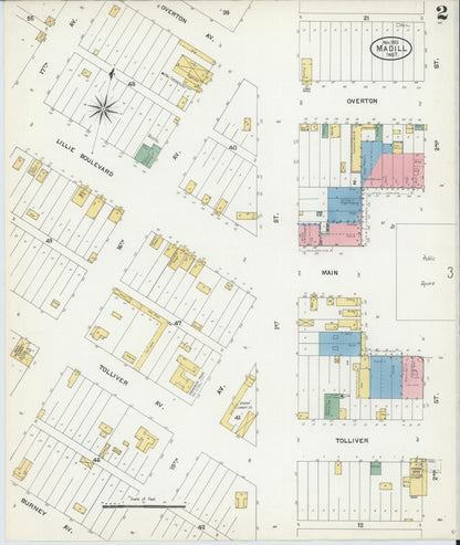 Sanborn Fire Insurance Map from Madill, Marshall County, Oklahoma (1903), Sheet #0002 - Complete Map Set gallery image, historic Sanborn map, vintage wall art, Oklahoma Oklahoma