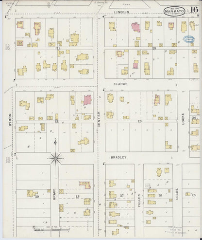Sanborn Fire Insurance Map from Mankato, Blue Earth County, Minnesota (1894), Sheet #0016 - Complete Map Set gallery image, historic Sanborn map, vintage wall art, Minnesota Minnesota